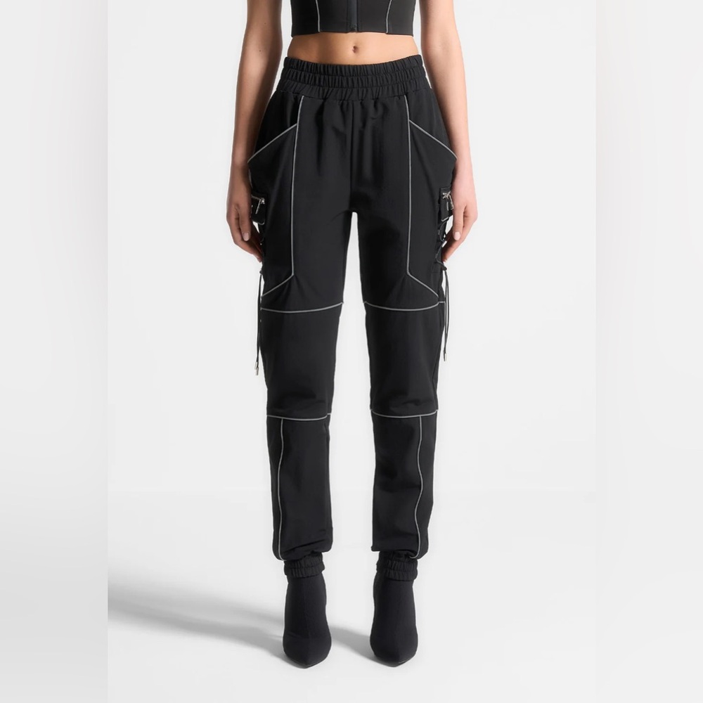 Maniere De Voir reflective piped cargo pants